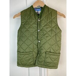 Vintage Husky LTD of Tostock England Size 28 Green Full Zip Quilted Vest